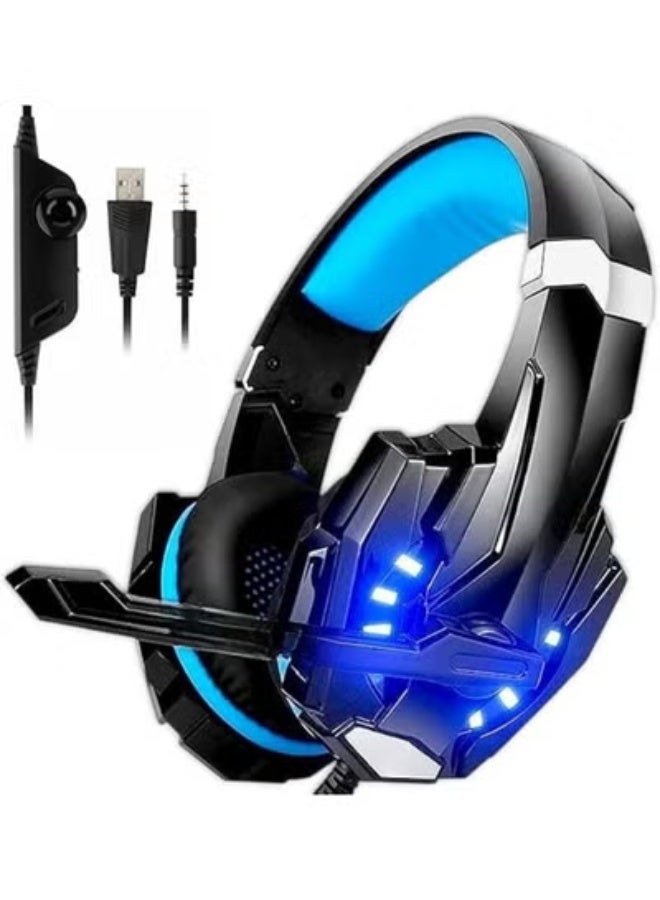 Pro Gaming Stereo Headset with Noise Cancelling Microphone, Over-Ear Headphones with RGB LED and 3.5mm Audio Jack, Compatible with PS5 and PC Gaming - Image 1
