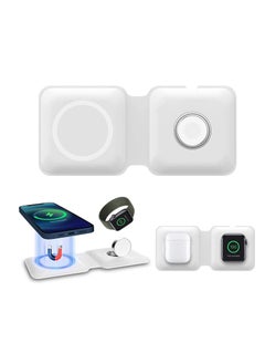 Wireless Charging Pad, Portable 2 in 1 Foldable Charging Dock Power Station for Apple Watch 7/6/5/4/3/2, Multiple Devices Wireless Charger for iPhone 13, 12, Pro, Pro Max, AirPods