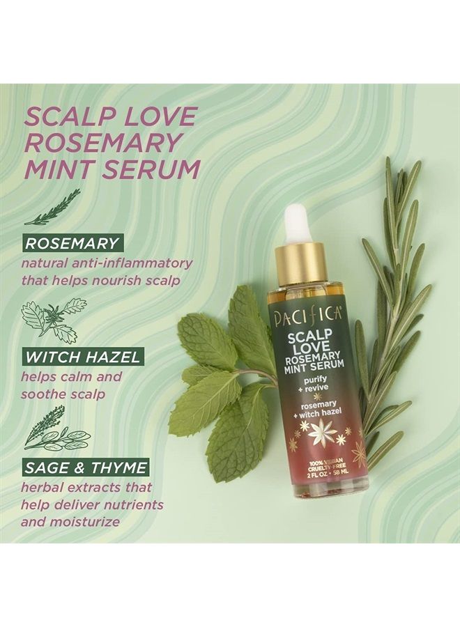 Beauty | Scalp Love Rosemary Mint Serum + Rosemary Detox Scalp Scrub | Gently Exfoliates and Remove Product Buildup | Purify and Revive Your Scalp | 100% Vegan and Cruelty Free