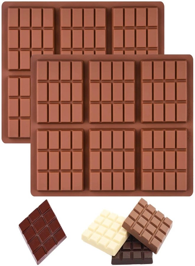 MoldBerry 6 Cavities Chocolate Bar Hot Cadbury Dairy Milk Moulds Engery Bar Silicone Molds for Chocolate Candy Bars Cake Decorating Jelly Chocolate Waffle (Square-1ps) - Image 1