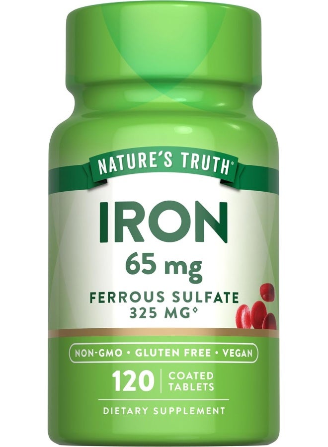 Nature's Truth مكملات الحديد كبريتات الحديدوز من ناتشرز تروث 65 ملغ، 120 حبة - Image 1