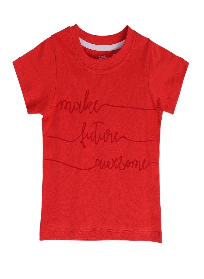 miniklub Baby Round Neck Knitted Cotton Red/Black Color Printed Clothing Set, Pack Of 2 (9-12M) - Image 4