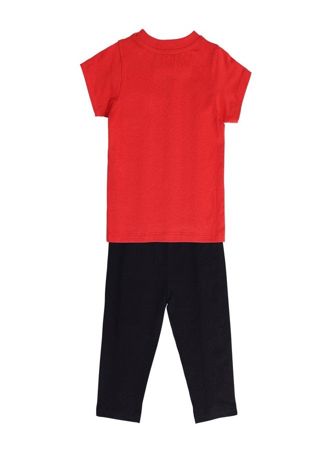 miniklub Baby Round Neck Knitted Cotton Red/Black Color Printed Clothing Set, Pack Of 2 (9-12M) - Image 3