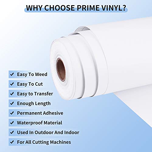 Prime Vinyl Permanent Vinyl- Glossy White Adhesive Vinyl for All Cutting Machine, 12" x55 FT Permanent Outdoor for Decor Sticker, Home Decal, Scrapbooking, Signs - Image 3