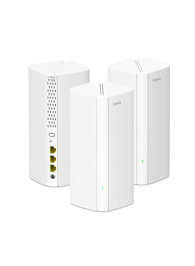 Tenda AX3000 Mesh WiFi 6 System - MX12, 7000 sq.ft WiFi 6 Coverage, 1.7 GHz Quad-Core CPU, Dual-Band with 3 Gigabit Ports per Unit, Easy Setup, Replaces Wi-Fi Router and Booster, 3-Pack White - Image 1