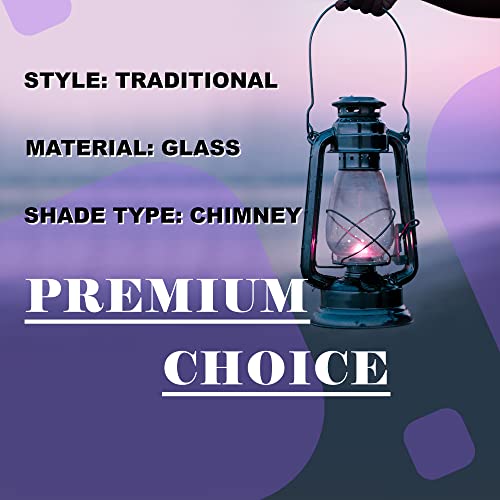 Ciata Oil Lamp, Glass, Victorian Hurricane Chimney Lamp Globe Replacement, 8-1/2 Inch Handblown Clear Glass Chimney Lamp Shade with 3 Inch Fitter and 4 Inch Bulge - 2 Pack - Image 4
