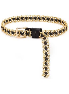 SYOSI Metal Leather Chain Belts Punk Style Waist Belt for Women Dress Jeans Punk Rock Waist Belts  - Image 1