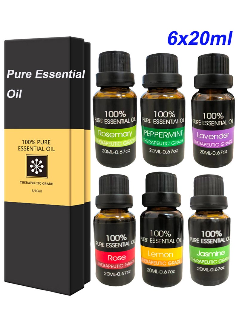 SYXUMLKLS 6-Piece Aroma Fragrance Oil Set Clear 20ml - Image 1