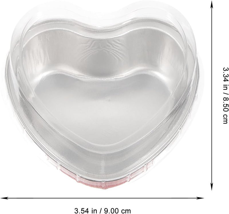 20pcs Disposable Foil Baking Cups with Lids, Thickened Heart-shaped Aluminum Foil Muffin Cups for Oven Use, Food-grade Disposable Cupcake Holders for Pudding, Mousse, Ice Cream, - Image 2