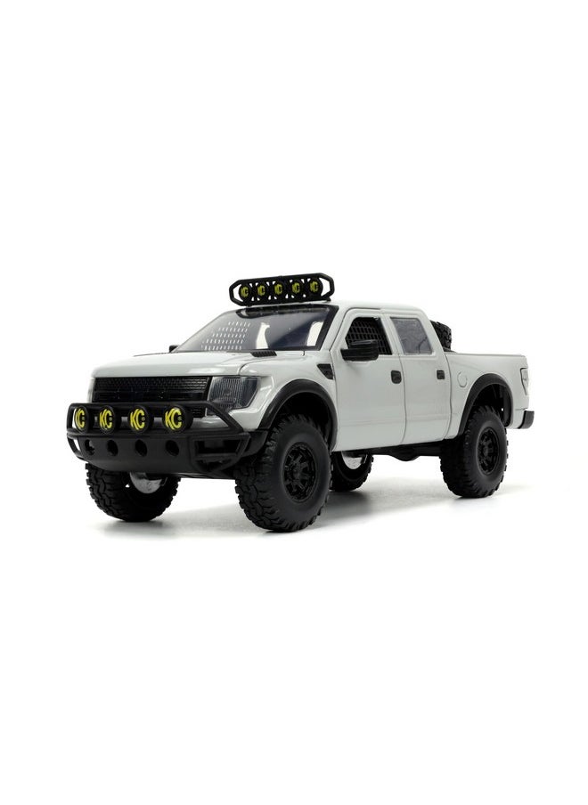 Jada Toys Just Trucks 1:24 2011 Ford F-150 SVT Raptor Die-Cast Car & Tire Rack, Toys for Kids and Adults(Gray)  - Image 4