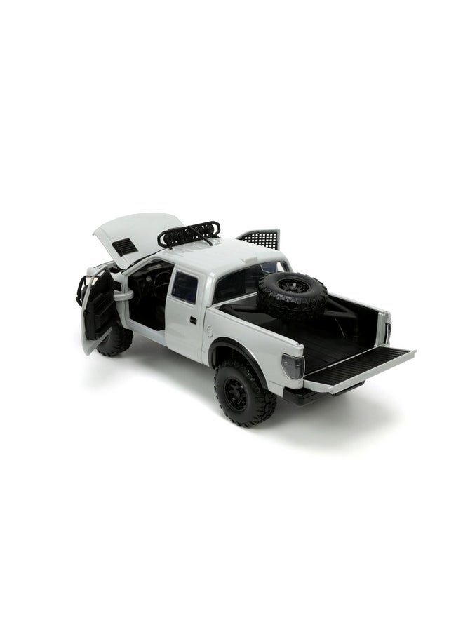 Jada Toys Just Trucks 1:24 2011 Ford F-150 SVT Raptor Die-Cast Car & Tire Rack, Toys for Kids and Adults(Gray)  - Image 2