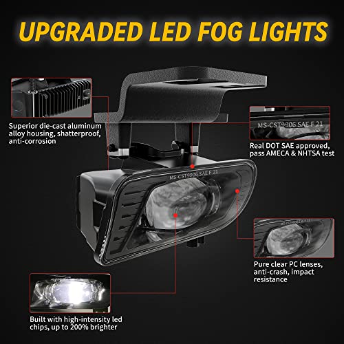 RAMJET4X4 Upgraded LED Fog Lights Fog Lamps DOT Approved Replacement Compatible with 1999-2002 Chevy Silverado 1500 2500 3500, 2000-2006 Chevy Suburban Tahoe - Image 2