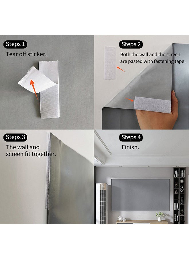 Generic 120 Inch Portable Metal Projector Screen Anti-Light Movie Screen 16:9 3D 4K 1080P HD Foldable Projection Screen Easy to Clean with Fastening Tapes for Home Theater Indoor & Outdoor Entertainment  - Image 3