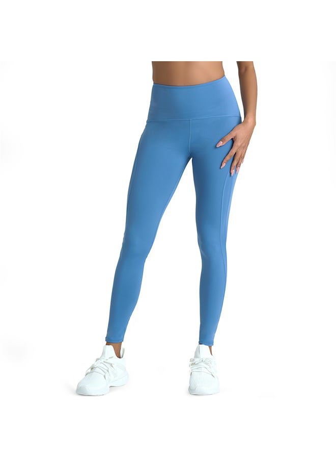PopSugar Two Piece Workout Set for Women High Waist Leggings and Short Sleeve Athletic Tops Matching Pilates Gym Sets Yoga Outfits, Blue Mist, M - Image 2