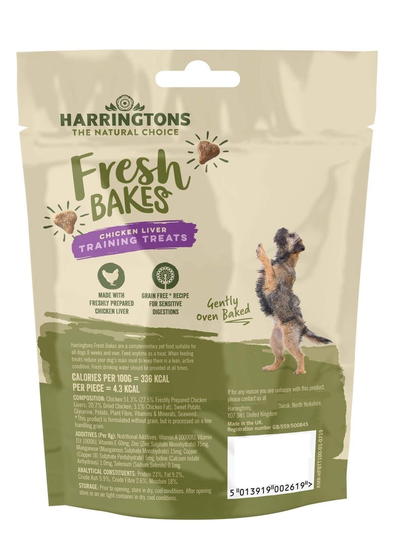 HARRINGTONS - Fresh Bakes Grain Free Dog Training Treats With Chicken Liver 100G - Image 1
