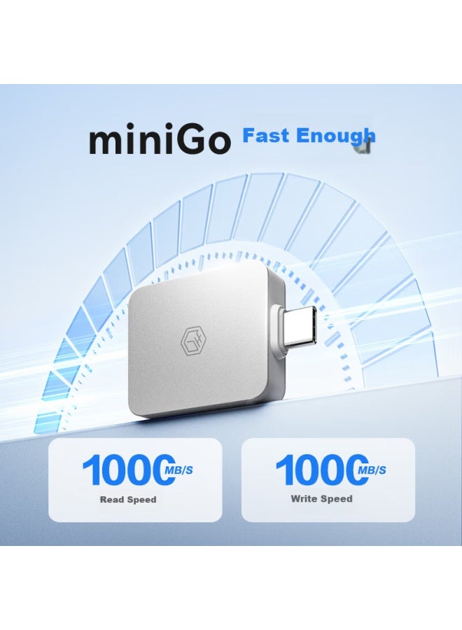 JD.com قرص صلب الحالة الصلبة Jd Jingzao Minigo 512Gb (Pssd) للهواتف المحمولة، سرعة قراءة تصل إلى 1000Mb/S، قرص صلب خارجي مزدوج الاستخدام لأجهزة آبل وأندرويد، وأجهزة الكمبيوتر، والاتصال المباشر - Image 1