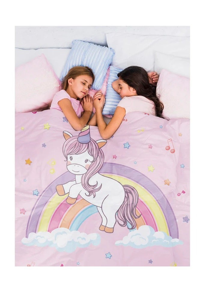 Polka Tots - Polka Tots Kids Reversible Comforter Blanket - Unicorn - Image 1