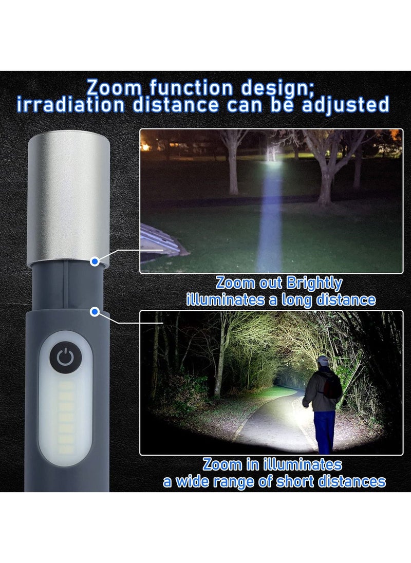 LED Flashlight, Rechargeable Flashlight with IP4X Waterproof & Type-C Charging Cable High Lumens 4 Modes Zoomable Flashlight for Camping, Outdoors, Emergencies, Home Use, etc - Image 2
