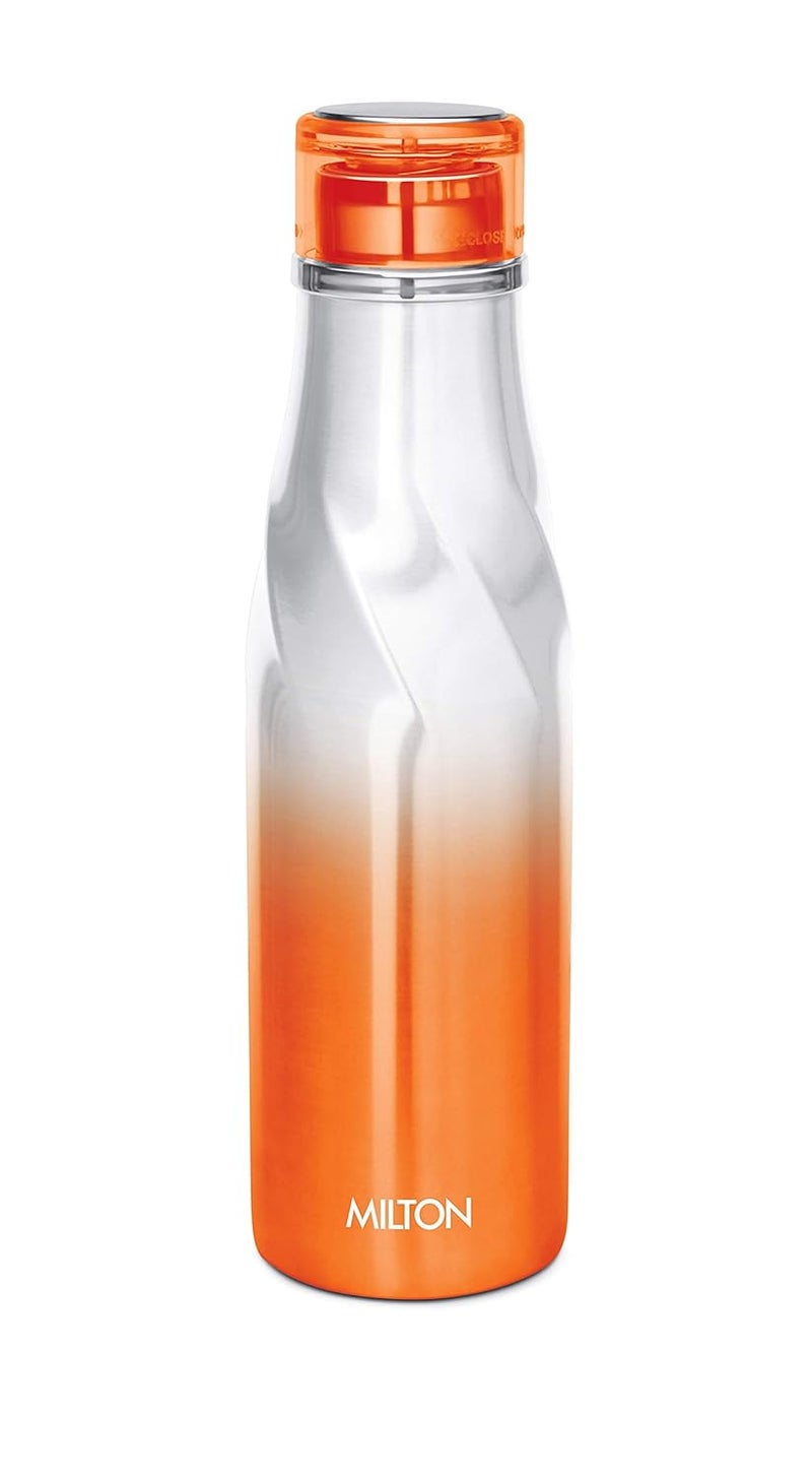 Milton Milton Spiral 600 Thermosteel 24 Hours Hot or Cold Water Bottle, 590 ml, (Orange) - Image 1