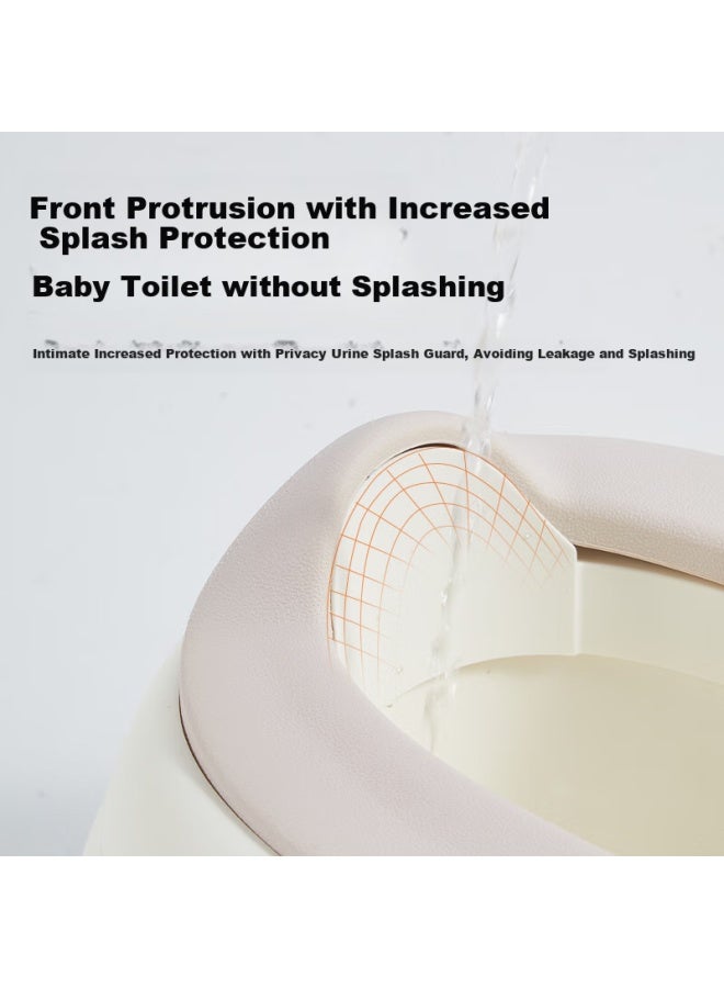 Rikang Children's Toilet Baby Potty Seat With High Front Splash Guard Pu Soft Cushion Three-in-one Function Grey X2004-8 - Image 2