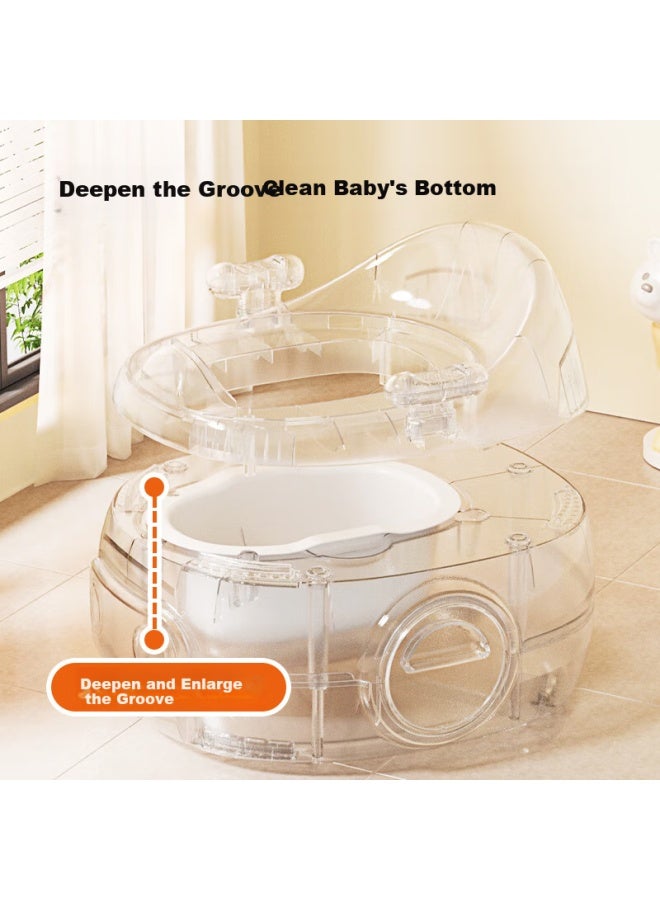 Rikang Children's Toilet Baby Potty Seat With High Front Splash Guard Pu Soft Cushion Three-in-one Function Grey X2004-8 - Image 4