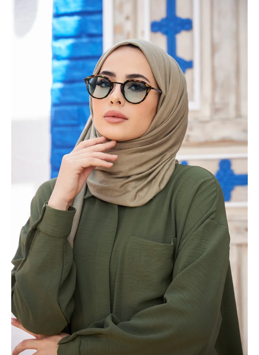 ناجيه سلتان Hijab Combed Cotton Shawl Mold Green