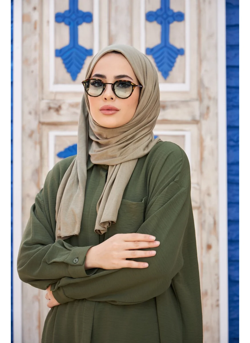 ناجيه سلتان Hijab Combed Cotton Shawl Mold Green