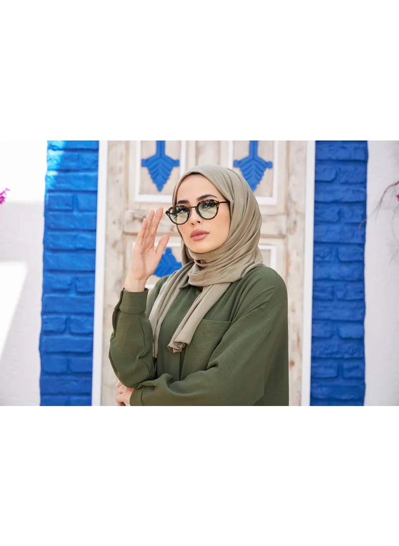 ناجيه سلتان Hijab Combed Cotton Shawl Mold Green
