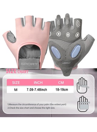 Gym Weight Lifting Workout Gloves For Women Padded Extra Grip Palm Protection Breathable For Exercise Weightlifting Training Fitness Cycling Hanging Pull Ups (M Size) - view 2
