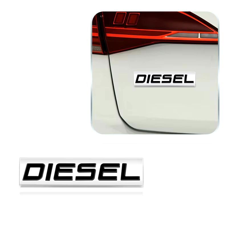 AutoBizarre 3D Raised Diesel Metal Monogram Emblem Badge Sticker for All Cars & Bikes (Silver Black) - Image 2