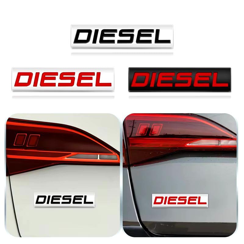 AutoBizarre 3D Raised Diesel Metal Monogram Emblem Badge Sticker for All Cars & Bikes (Silver Black) - Image 5