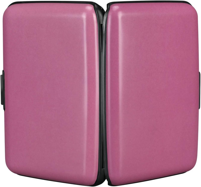 ELFISH RFID Blocking Credit Card Protector Aluminum ID Case Hard Shell Business Card Holders Metal Wallet for Men or Women（Matte Pink - Image 3