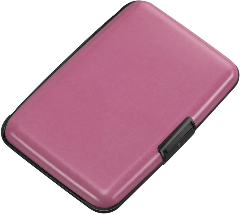 ELFISH RFID Blocking Credit Card Protector Aluminum ID Case Hard Shell Business Card Holders Metal Wallet for Men or Women（Matte Pink - Image 4