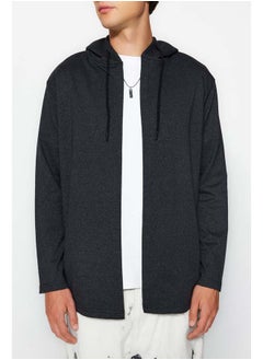 trendyol Anthracite Zippered Hooded Sweatshirt/Cardigan TMNAW21HI0211  - Image 3