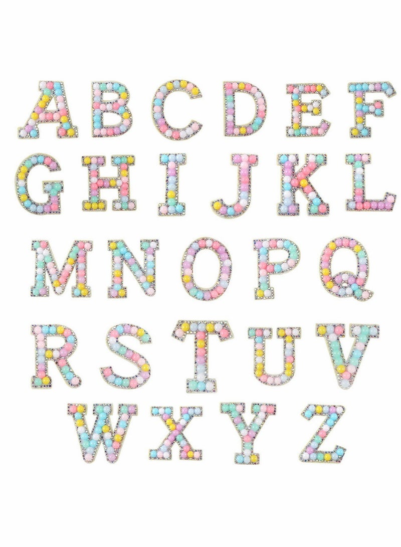 KASTWAVE Iron-on Transfers, Iron-on Letter A Z Pearl Rhinestone English Letter Patches Pearls Rhinestone Iron-on - Image 1