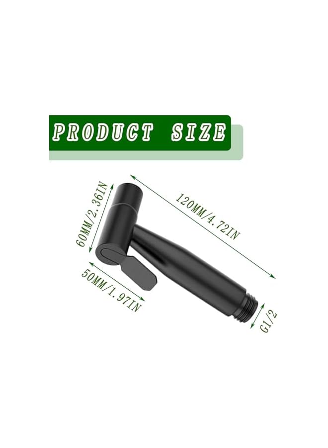 S-TOP Black 304 Stainless Steel Handheld Bidet Sprayer Head, Adjustable Water Pressure Toilet Bidet, good for Diaper Rinsing & Personal - Image 5