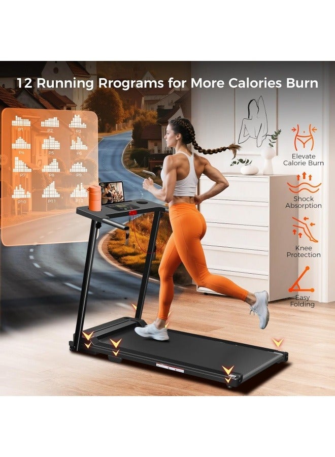 سانتين رايلي جهاز جري قابل للطي، جهاز لياقة بدنية منزلي قابل للطي مع شاشة LCD للمشي والجري، جهاز تمارين القلب والأوعية الدموية، يمكن تخزينه تحت السرير/الأريكة، برامج محددة مسبقًا وقابلة للتعديل - Image 2