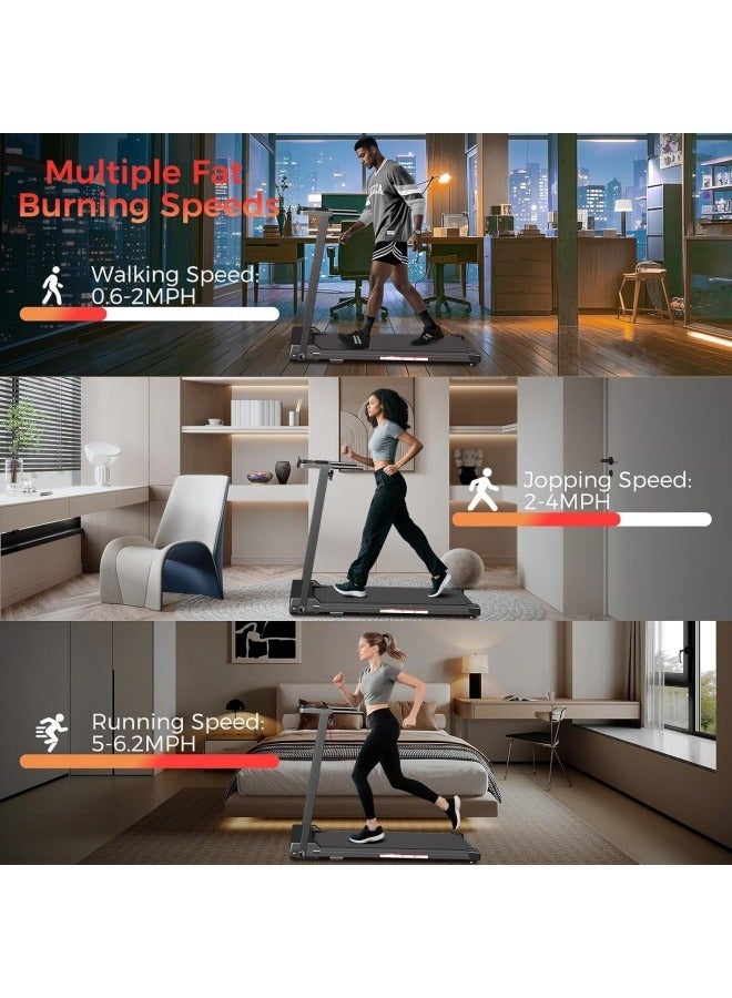 سانتين رايلي جهاز جري قابل للطي، جهاز لياقة بدنية منزلي قابل للطي مع شاشة LCD للمشي والجري، جهاز تمارين القلب والأوعية الدموية، يمكن تخزينه تحت السرير/الأريكة، برامج محددة مسبقًا وقابلة للتعديل - Image 4