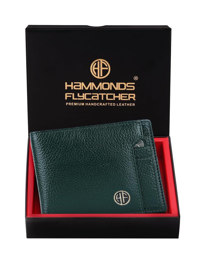  هاموندز فلاي كاتشر محفظة جلدية أصلية للرجال، محفظة رجالية، محافظ جلدية أنيقة للرجال، محافظ ثنائية الطي للرجال، 6 فتحات للبطاقات، فتحات سهلة الوصول للبطاقات، جيب للعملات المعدنية، هدية للرجال - Image 1