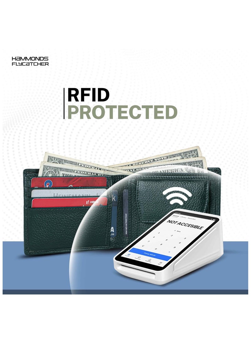  هاموندز فلاي كاتشر محفظة جلدية أصلية للرجال، محفظة رجالية، محافظ جلدية أنيقة للرجال، محافظ ثنائية الطي للرجال، 6 فتحات للبطاقات، فتحات سهلة الوصول للبطاقات، جيب للعملات المعدنية، هدية للرجال - Image 3