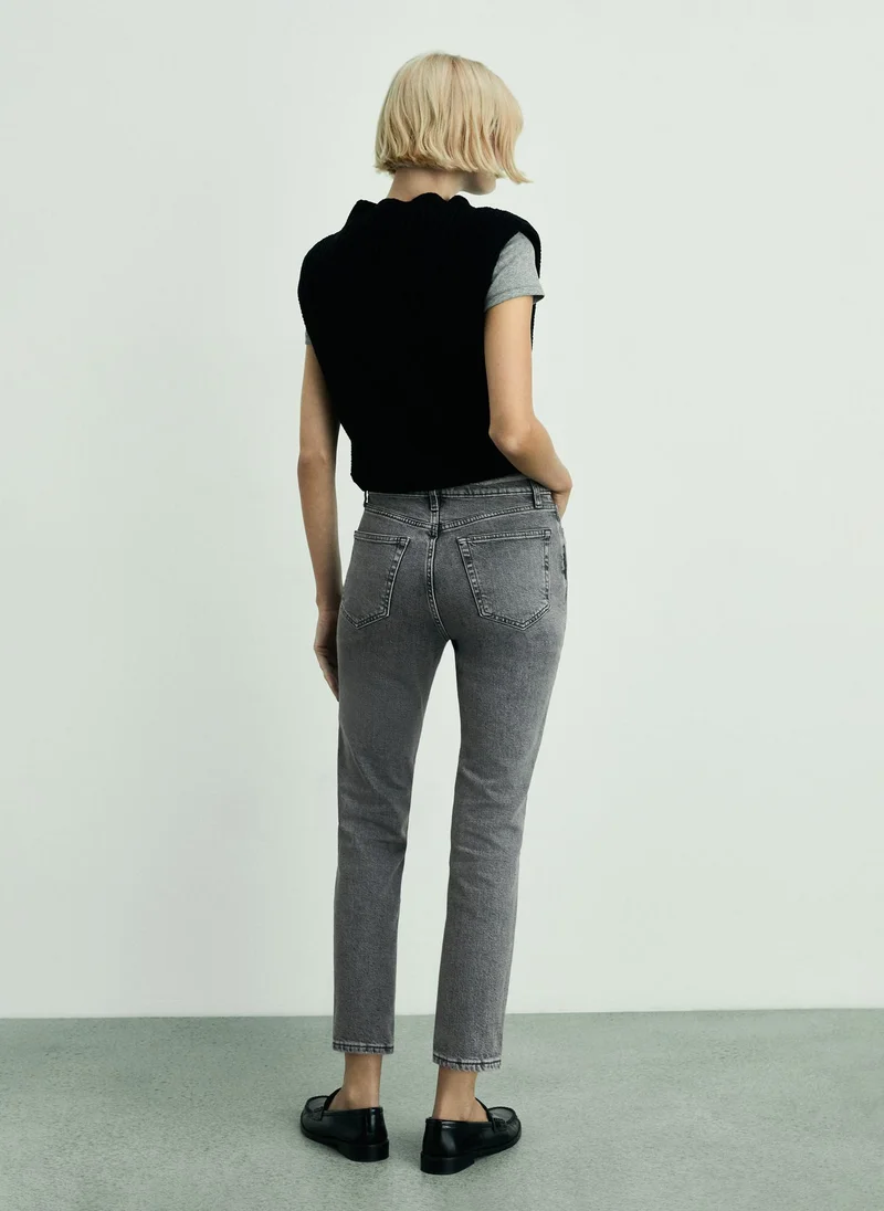 MANGO Claudia Slim-Fit Cropped Jeans