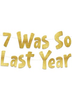 Sterling James Co. 8Th Birthday Gold Glitter Banner Happy 8Th Birthday Party Decorations Supplies And Favors 8Th Wedding Anniversary Decorations  - Image 1