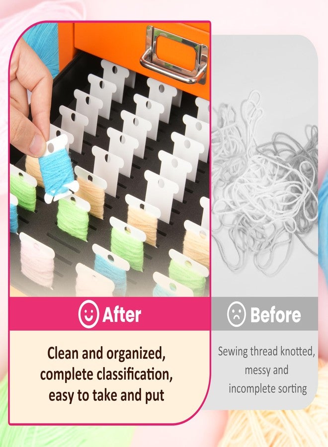 LUVCOSY 3 Packs Foam Insert with 300Pcs Embroidery Floss Bobbins for 15 * 11-inches Multi-Drawer Cabinet, White Floss Bobbins for Cross Stitch, EVA Foam Insert, Set for Sewing Storage (Drawer Not Included) - Image 5