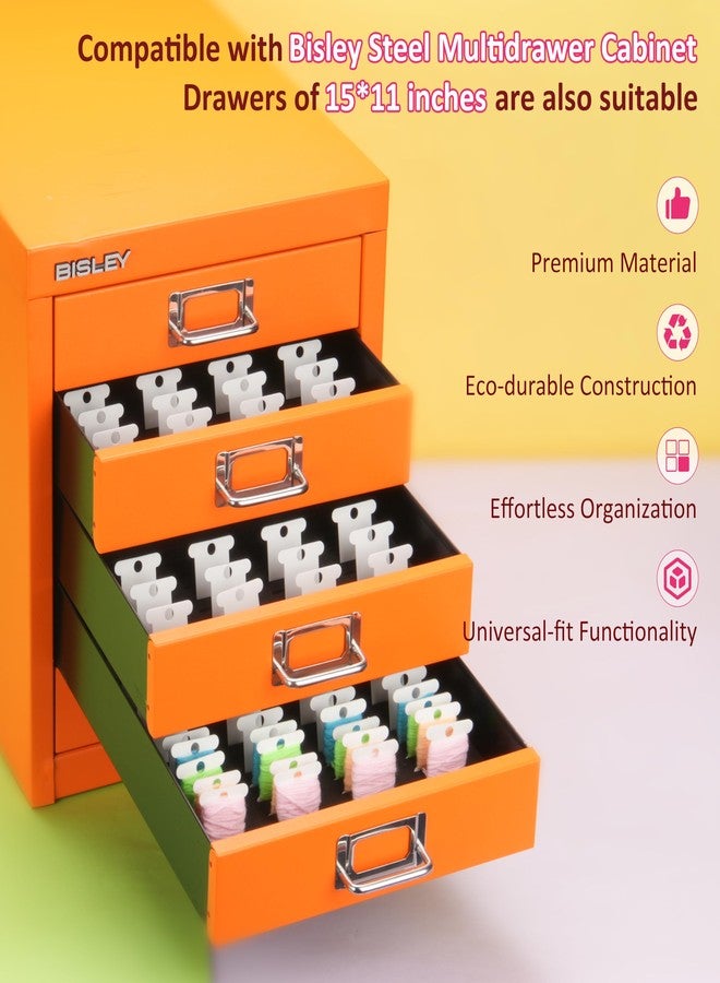 LUVCOSY 3 Packs Foam Insert with 300Pcs Embroidery Floss Bobbins for 15 * 11-inches Multi-Drawer Cabinet, White Floss Bobbins for Cross Stitch, EVA Foam Insert, Set for Sewing Storage (Drawer Not Included) - Image 3