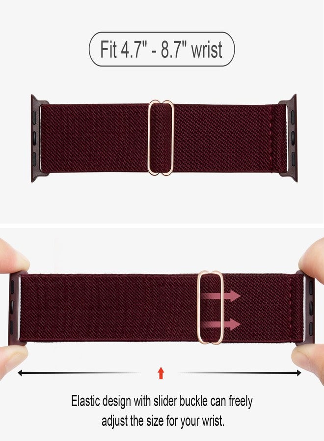 CCnutri 4 Pack Stretchy Nylon Solo Loop Bands Compatible with Apple Watch Band 38mm 40mm 41mm 42mm 44mm 45mm 46mm 49mm, Sport Elastic Wristband Women Men Strap for iWatch Series 11 10 9 8 7 6 5 4 3 SE Ultra - Image 5