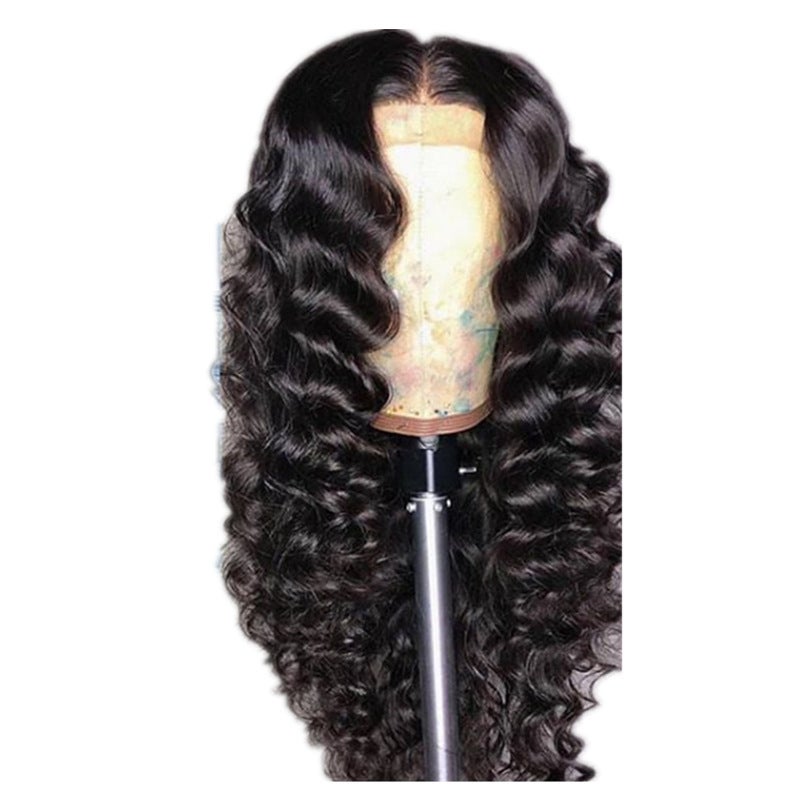 Foreign trade wig female African fiber hair texture curly medium long curly hair EBAY headgear Button subnet black delivery net - Image 3