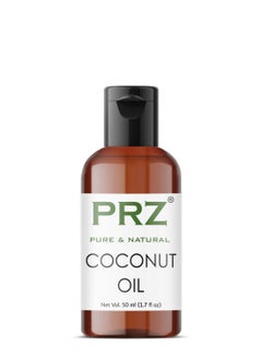 PRZ PRZ Coconut Extra Virgin Cold Pressed Carrier Oil - Pure Natural & Therapeutic Grade Oil for Aromatherapy Body Massage, Skin Care & Hair Care, 50 ml 