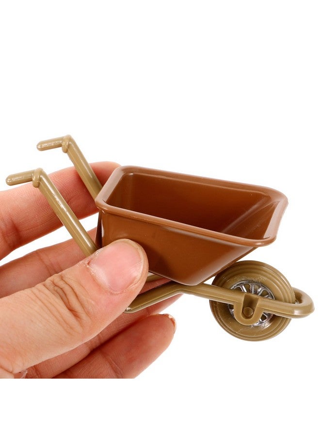 4Pcs Miniature Wheelbarrow, Mini Wheelbarrow Dollhouse Farm Accessories Simulation Cart Models Mini Wagon Barrows For Action Figures Micro Landscape