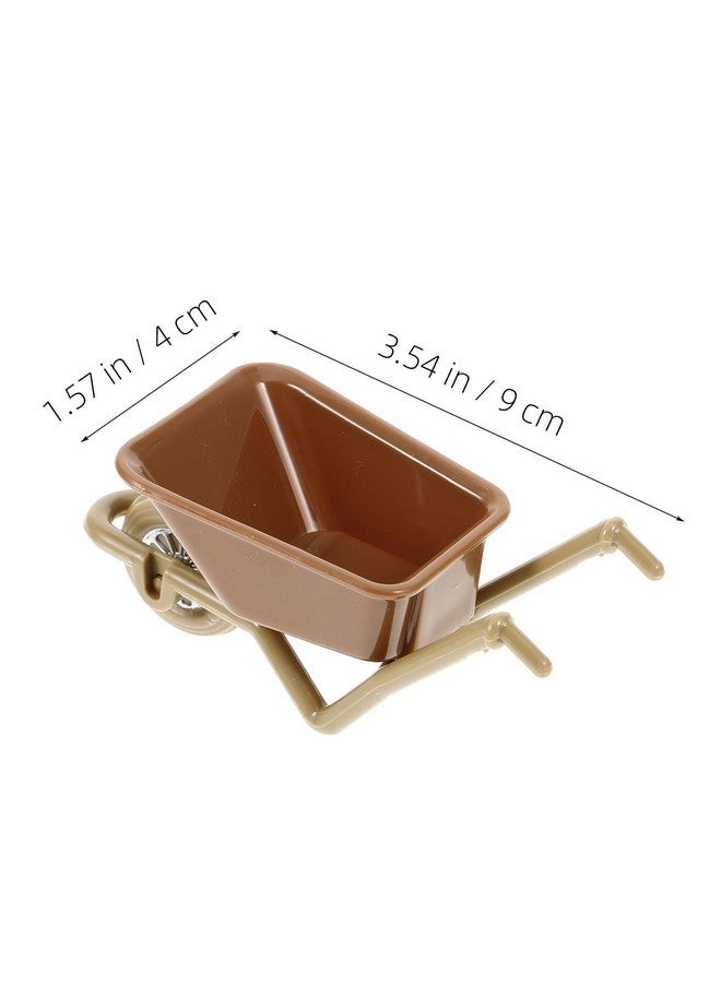 4Pcs Miniature Wheelbarrow, Mini Wheelbarrow Dollhouse Farm Accessories Simulation Cart Models Mini Wagon Barrows For Action Figures Micro Landscape