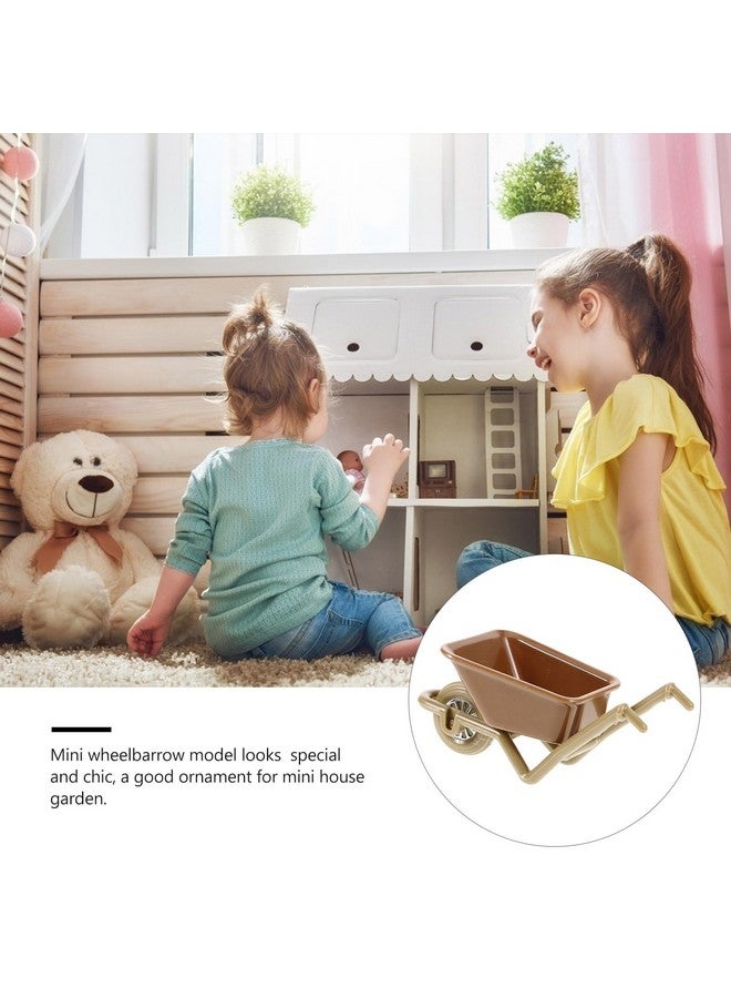 4Pcs Miniature Wheelbarrow, Mini Wheelbarrow Dollhouse Farm Accessories Simulation Cart Models Mini Wagon Barrows For Action Figures Micro Landscape